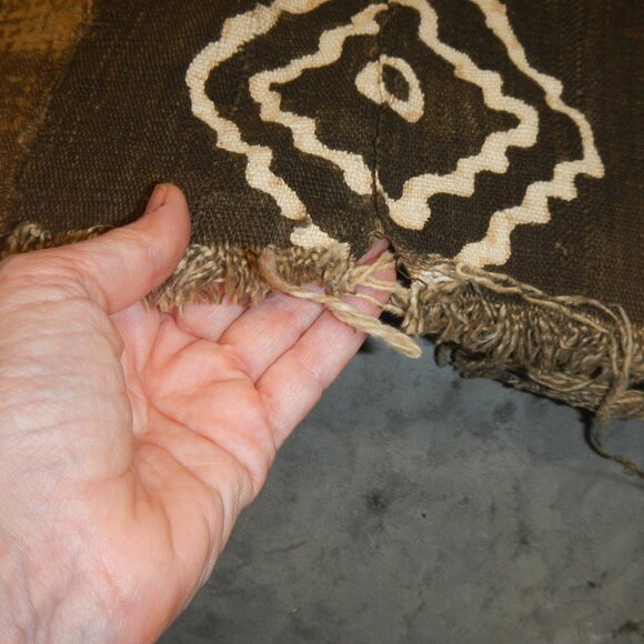 Very Old African Mudcloth Tablecloth Tapestry Blanket hand painted woven dyed - Picture 5 of 6